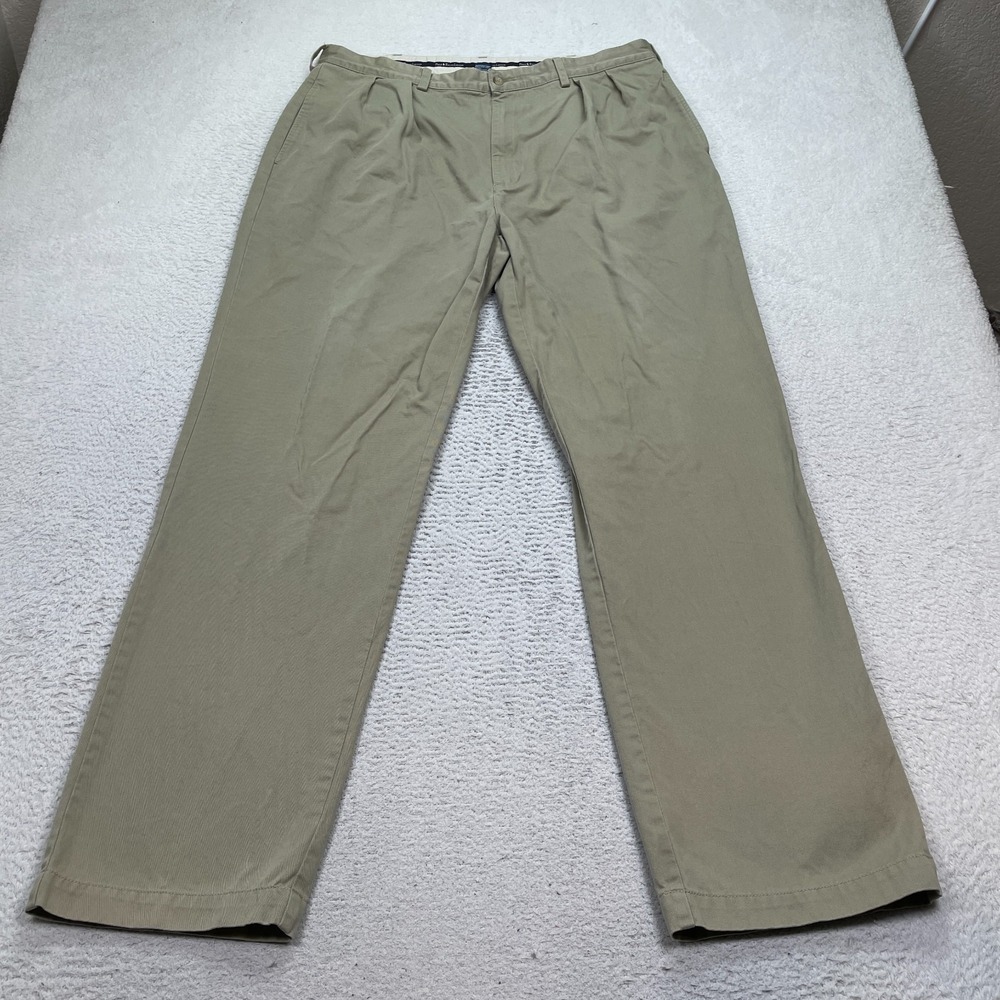 Polo Ralph Lauren Andrew Pants Men's Size 38X34‎ (Fits 36X33) Beige Pleated